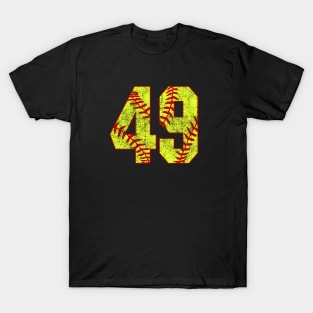 Fastpitch Softball Number 49 #49 Softball Shirt Jersey Uniform Favorite Player Biggest Fan T-Shirt